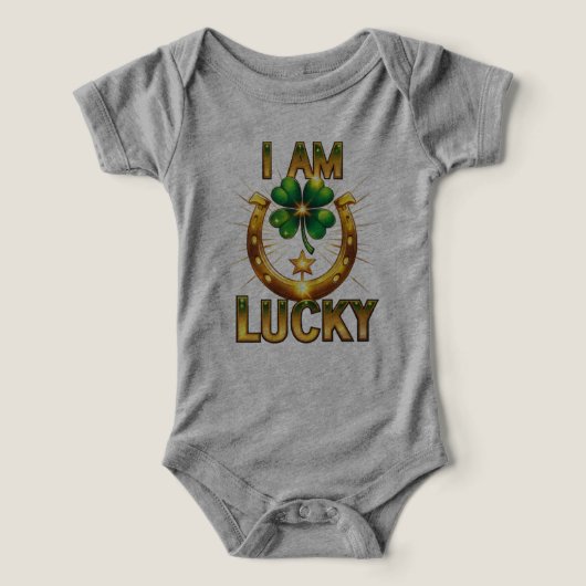 I Am Lucky - Bold Symbolisch T-Shirt Design (Design voorkant)