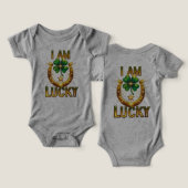 I Am Lucky - Bold Symbolisch T-Shirt Design (Ontwerp Voorkant & Achterkant)