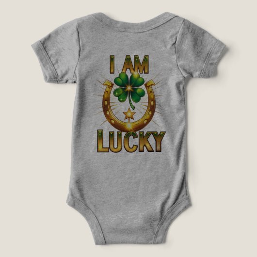I Am Lucky - Bold Symbolisch T-Shirt Design (Design achterkant)