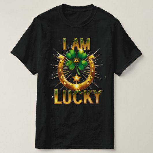 I Am Lucky - Bold Symbolisch T-Shirt Design (Design voorkant)