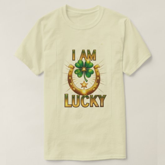 I Am Lucky - Bold Symbolisch T-Shirt Design (Design voorkant)