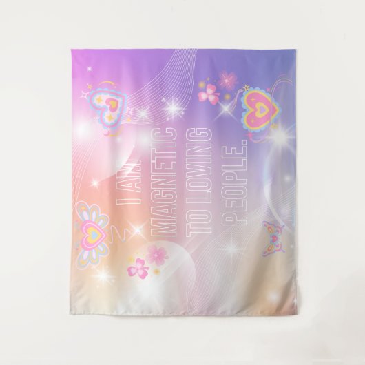 I am Magnetic, Motivational, Inspirational, Pink Wandkleed (Voorkant)