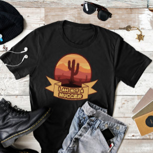 I Am Not A Hugger Vintage Funny Ribbon Cactus T-shirt