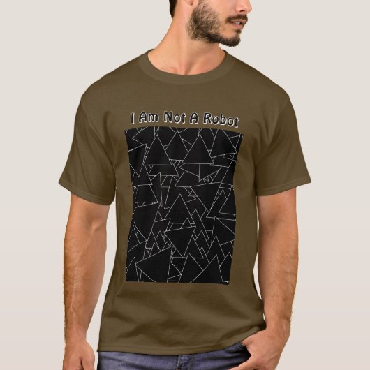 I Am Not A Robot Heren Bruin T-shirt (Voorkant)