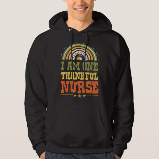I Am One Thankful Nurse Bohemian Thanksgiving Rain Hoodie (Voorkant)