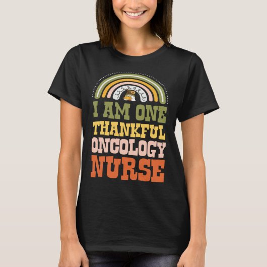 I Am One Thankful Oncology Nurse Bohemian Thanksgi T-shirt (Voorkant)