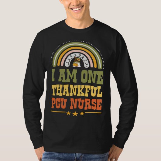 I Am One Thankful PCU Nurse Bohemian Thanksgiving T-shirt (Voorkant)
