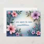 I am open to new possibilities floral affirmation briefkaart (Voorkant / Achterkant)
