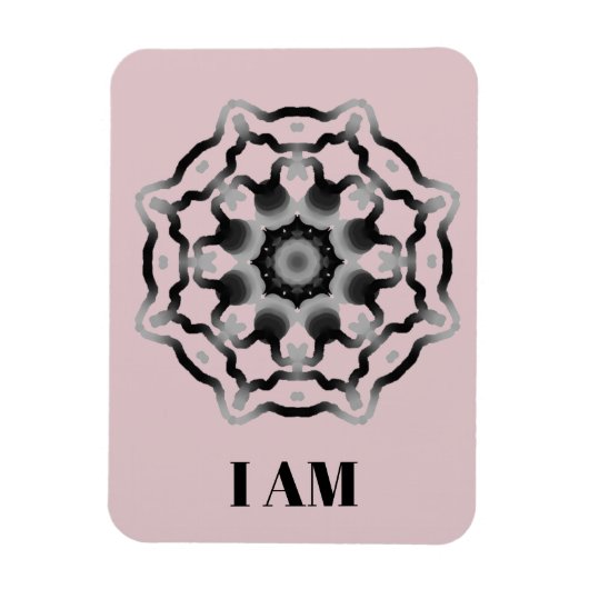 *~* "I AM" Paars Black Grey Mandala Crown Chakra Magneet (Verticaal)