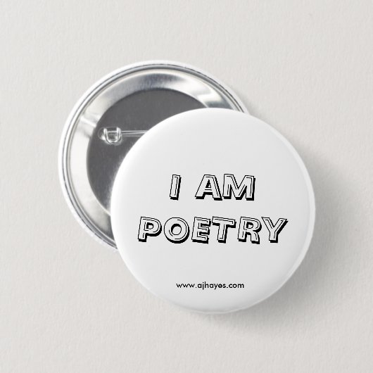 I Am Poetry Button met website (Voorkant /achterkant)