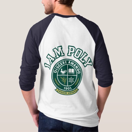 I AM POLY 3/4 Baseball Style Longsleeve Shirt (Achterkant)