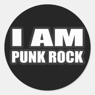 I AM PUNK ROCK jongens meisjes punk muziek Ronde Sticker