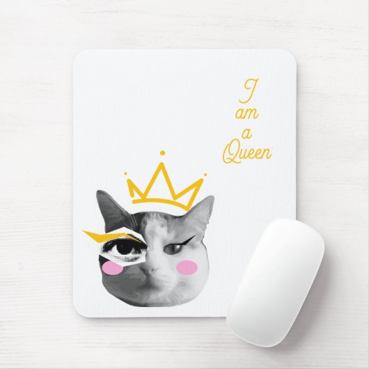 I Am Queen – Elegant funny Muismat (Met muis)