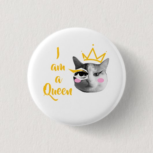 I Am Queen – Elegant funny Ronde Button 3,2 Cm (Voorkant)
