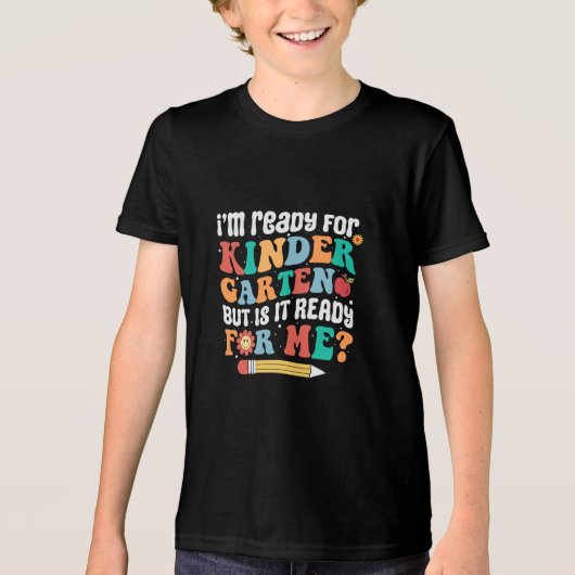 I am ready Kindergarten Tri-Blend Shirt (Voorkant)