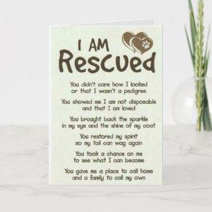 I Am Rescued Best Dog Dad Card Kaart