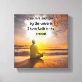I am safe and loved by the universe canvas afdruk