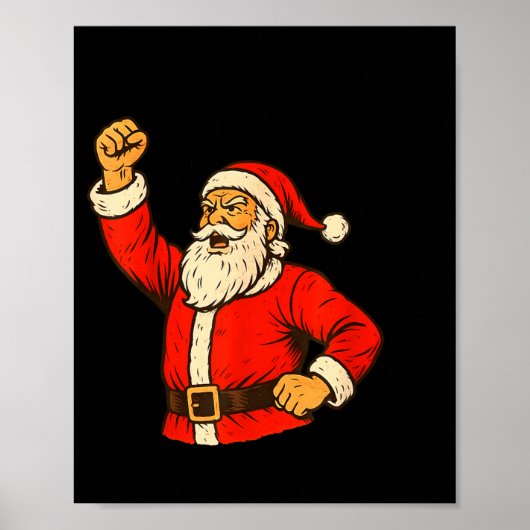 I Am Santifa Santa Claus Anti Fascism Christmas Au Poster (Voorkant)