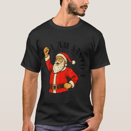 I Am Santifa Santa Claus Anti Fascism Christmas Au T-shirt (Voorkant)