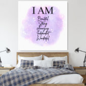 I AM Self Love Affirmations Canvas Afdruk (Insitu (Slaapkamer))