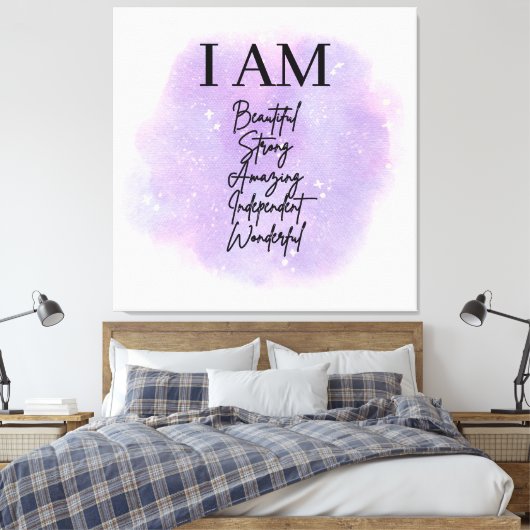 I AM Self Love Affirmations Canvas Afdruk (Insitu (Slaapkamer))
