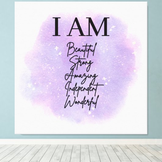 I AM Self Love Affirmations Canvas Afdruk (Insitu (Houten vloer))