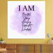 I AM Self Love Affirmations Canvas Afdruk (Insitu (Woonkamer))
