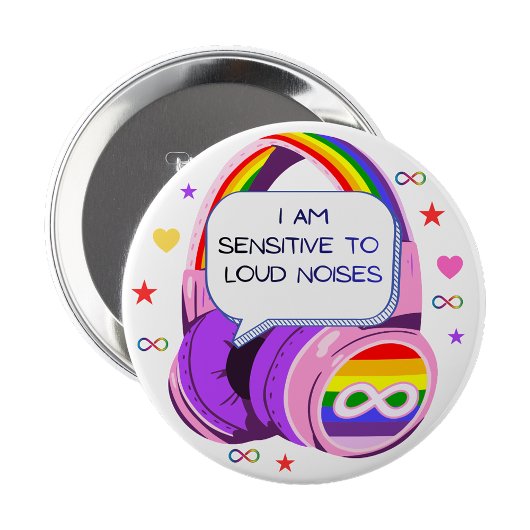 I Am Sensitive To Noise Sensory Sensitivity pin Ronde Button 4,0 Cm