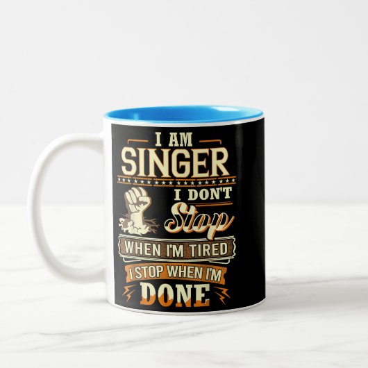 I Am Singer. I Don't Stop When I'm Tired Tweekleurige Koffiemok (Links)