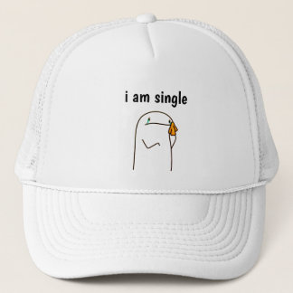 I Am Single" Funny Minimalist Trucker Hat Simple Pet