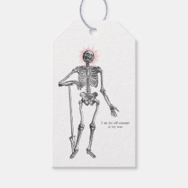 I am Skeleton! Heart Sticker Cadeaulabel