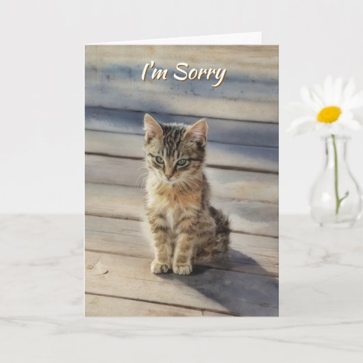 I Am Sorry Cute Kitten Cat Card Kaart (Kleine Plant)