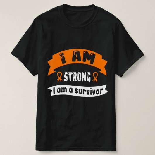 I Am Strong I Am A Survivor Leukemia Cancer Aware T-shirt (Design voorkant)