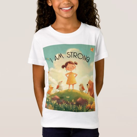 I Am Strong - Meisjes Empowerment T-shirt (Voorkant)