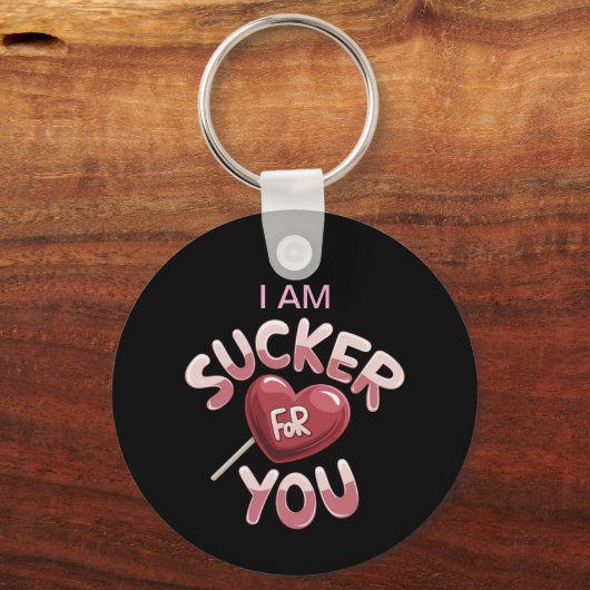 I Am Sucker for You Groovy Valentijns Matching Sleutelhanger (Voorkant)
