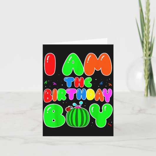 I Am The Birthday Boy Funny Watermelon Birthday Fa Kaart (Voorkant)
