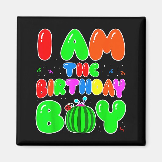I Am The Birthday Boy Funny Watermelon Birthday Fa Magneet (Voorkant)