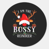 I Am The Bossy Reindeer Christmas Family  Ronde Sticker (Voorkant)