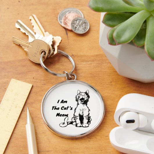 I Am the Cat's Meow Funny Cat Sleutelhanger (Bureau)
