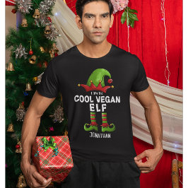 I am The Cool Vegan Elf Funny Elf T-shirt
