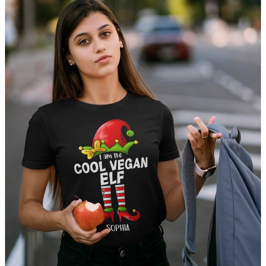 I am The Cool Vegan Elf Funny Elf T-shirt