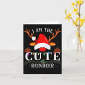 I Am The Cute Reindeer Christmas Family Kaart (Gele Bloem)