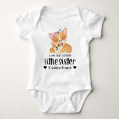 I am the Cutest Little Sister Corgi Dogs Romper (Voorkant)