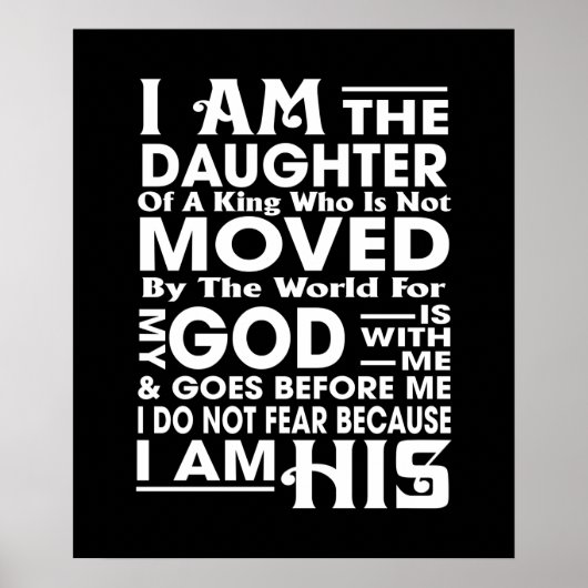  I Am the Daughter of a King Poster (Voorkant)
