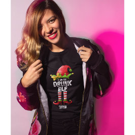 I am The Drunk Elf Funny Christmas Elf T-shirt