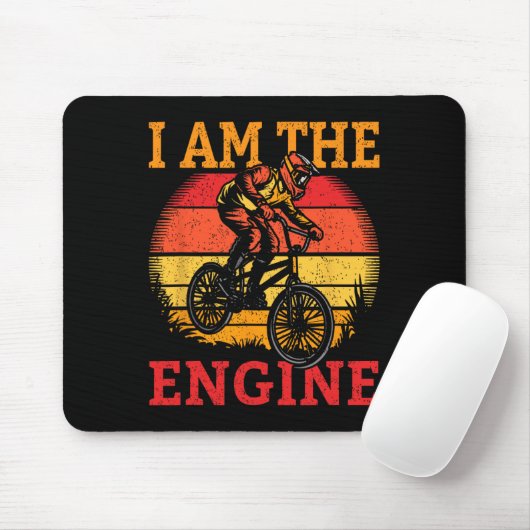 I Am The Engine Mountain Biker Sunset  Muismat (Met muis)