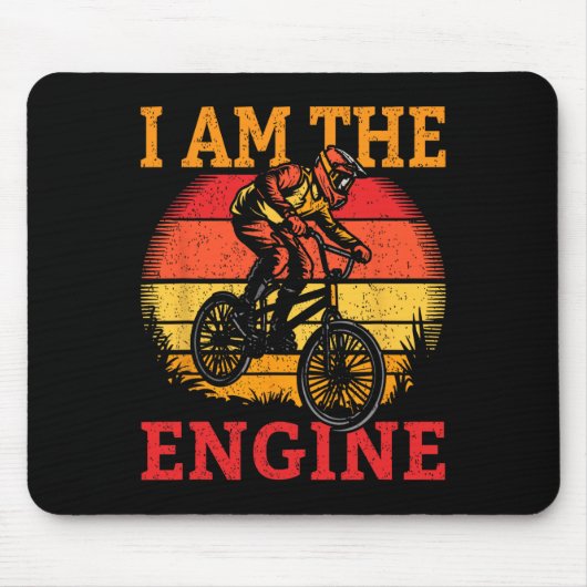 I Am The Engine Mountain Biker Sunset Muismat (Voorkant)