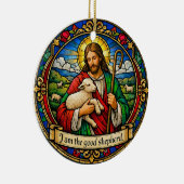 I Am the Good Shepherd Round Ceramic Ornament (Rechts)