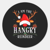I Am The Hangry Reindeer Christmas Family  Ronde Sticker (Voorkant)