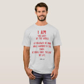 I Am the Light of World John 8:12 Christian T-shirt (Voorkant volledig)